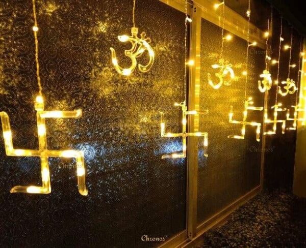 6*6 OM Swastik Curtain Light With Different Flashing Modes