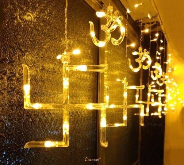 6*6 OM Swastik Curtain Light With Different Flashing Modes
