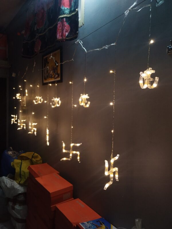 6*6 OM Swastik Curtain Light With Different Flashing Modes