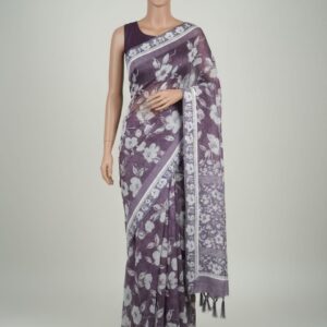 prominent floral print Saree